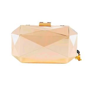 ROSE GOLD METAL CLUTCH HANDBAG